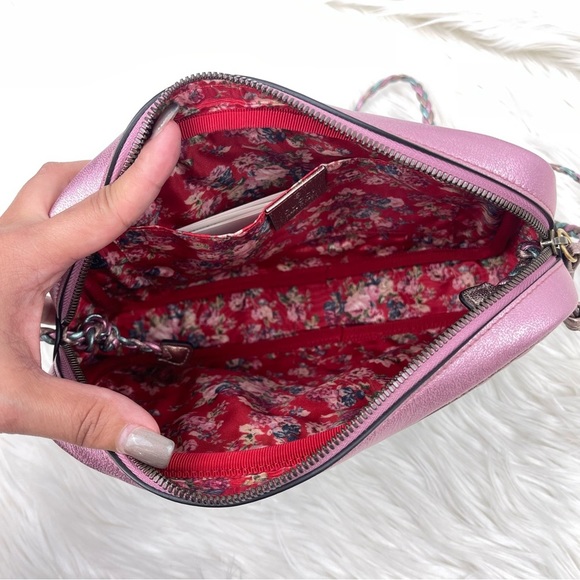 💯 Authentic Gucci Trapuntata Pink/Green Quilted Metallic Leather Crossbody - Picture 6 of 12